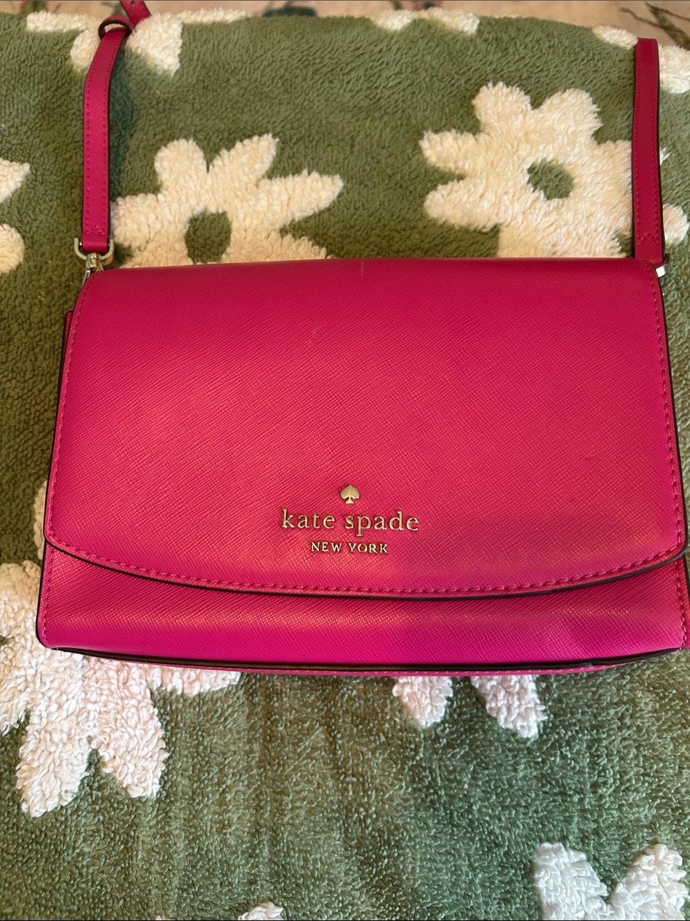 kate spade Hot Pink Crossbody Leather purse and wallet